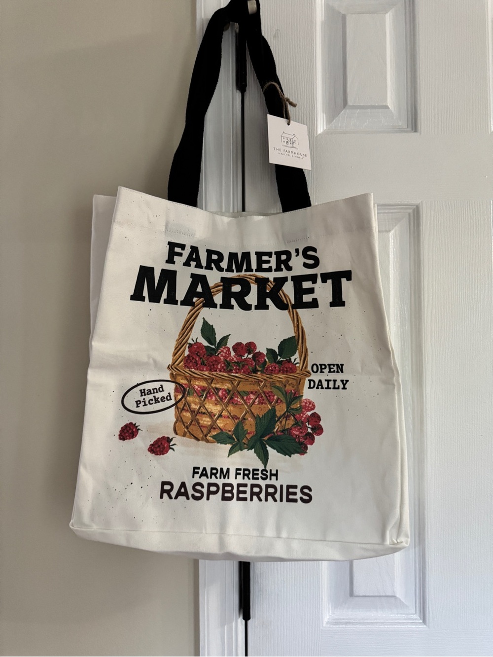 Rachel Ashwell Farmhouse Tote Canvas Bag Farmers Market NWT